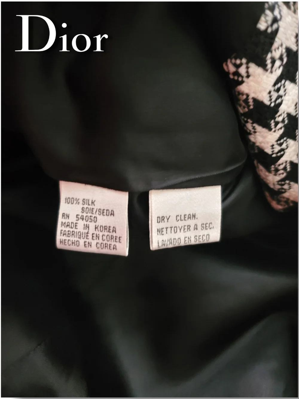 Dior Black & White Houndstooth Blazer